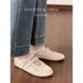 Cowhide Edition~Velcro Casual Sports Shoes For Women, Versatile Ballet Style, Mary Jane Genuine Leather, Red Flat Single_vogvips.com
