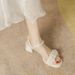 MTX French Style High Heels New High-end Fairy Pearl Bow Fashion One-strap Summer Dress Sandals For Women_vogvips.com