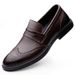 Euro Step Four Seasons New Top Layer Cowhide Loafers Slip-On Casual Business Brogue Men's Shoes With Carved Design_vogvips.com