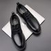 Men's leather shoes Korean pointed business casual men's shoes leather British formal men's single shoes_vogvips.com