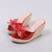 Women's Shoes Summer New Style Wedge Heel Thick Bottom High Heel Slippers Women's Fashionable Thick Heel Open Toe Flip Flops Bowknot Straw Rope Bottom_vogvips.com