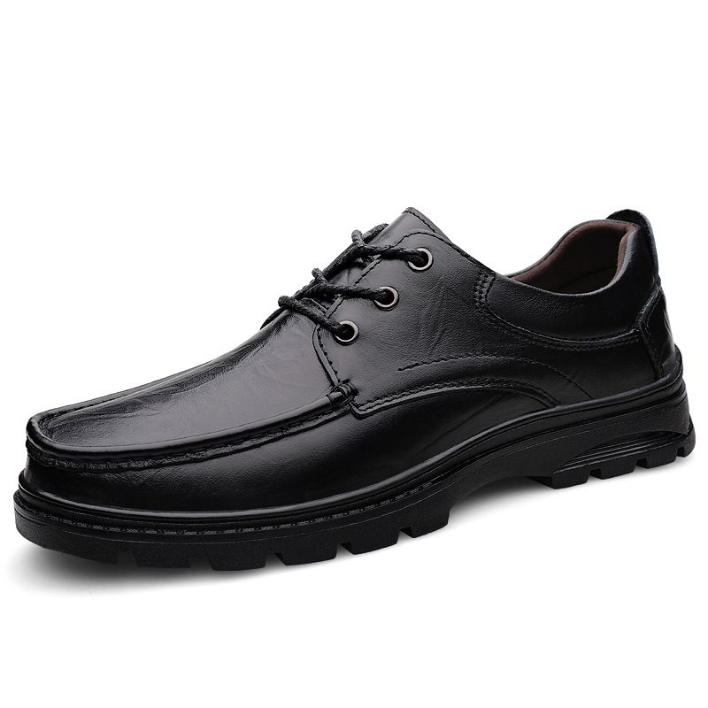 Leather Men's Shoes Men's Casual Shoes Fleece Warm Leather Shoes Non-slip Middle-aged Dad Shoes_vogvips.com