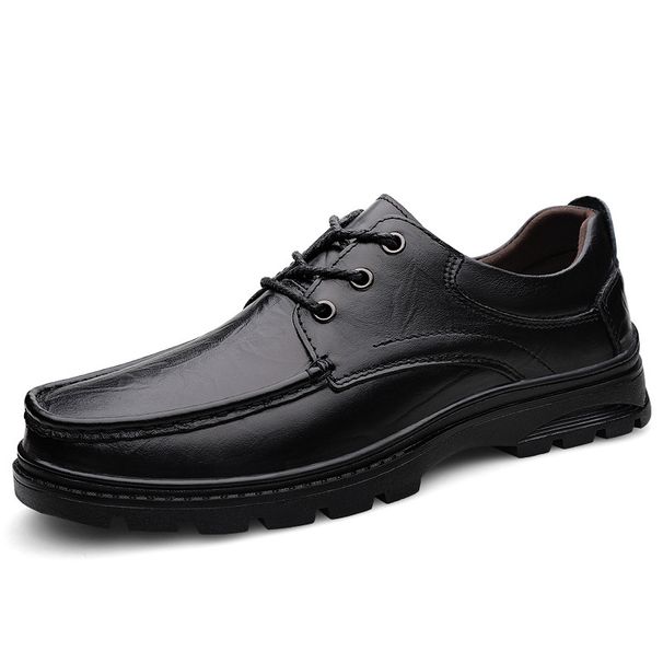 Leather Men's Shoes Men's Casual Shoes Fleece Warm Leather Shoes Non-slip Middle-aged Dad Shoes_vogvips.com