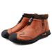 European Warm Series Autumn Winter 2025 Large Size Casual Mid-top Martin Boots With Cotton For Warmth Outdoor Korean Style Handmade Men's_vogvips.com