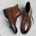 Men's Genuine Leather Martin Boots High Top Zip up Fleece Lined Ankle Shoes Business Casual Chelsea Style 2025 New_vogvips.com