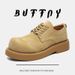 Derby Shoes Men's Mickey Big Head Shoes Thicksole Height Increasing Low Top Rhubarb Boots Round Head Leather Shoes_vogvips.com