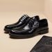 Leather Shoes, Men's Genuine Leather, Black Business Attire, Autumn Soft Soles, British Casual And High-end, Wedding_vogvips.com
