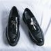 Large Size 47 Korean Style Spring Thick Sole Shiny Tassel Loafers For Men Genuine Leather_vogvips.com