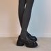 Soft Leather Version Of Platform Muffin Lazy One-pedal Loafers Women's British Small Leather Shoes Single Shoes_vogvips.com