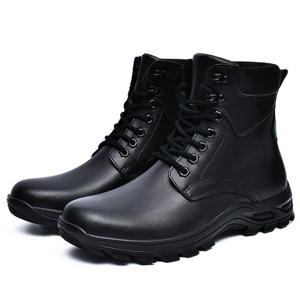 Men's Leather Men's Retro Leather Boots Front Tooling Shoes Breathable Martin Boots Low Heel Single Shoes Men's Shoes_vogvips.com
