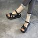 Soft Leather Platform Sandals Women's Ethnic Wind Slope Heel Soft Sole Medium Heel Muffin Bottom Fish Mouth Women's Shoes_vogvips.com
