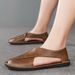 Cross-Border Genuine Sandals For Men Summer Breathable Cowhide Slippers Comfortable Slip-On Driving Lazy Leather Shoes_vogvips.com