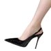 Drop-shipping Black Pointed-toe High-heeled Early Spring New French Style Sexy Stiletto Strap Backless Closed-toe_vogvips.com