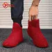 YRZL High Top Slip On Lightweight Slippers Plush Indoor Cotton Loafers Men Winter Warm Shoes_vogvips.com