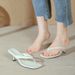 Summer Stylish Flip Flops Chic Kitten Heel Sandals plus Size Square Toe High Heels Stiletto Women's Shoes 2025 New Style_vogvips.com