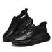 Height-increasing Men's Shoes Platform Muffin Shoes Inner Height-increasing Board Shoes Low-top Cowhide Surface Retro Sneakers_vogvips.com