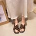 Flat-soled Casual 2026 Soft-soled Outdoor Vacation New Anti-slip With Cross Straps, Retro Style Summer Slip-on Sandals_vogvips.com