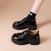 2026 Summer Leather Loafers For Women – Round Toe Low-Heel Lace-Up Platform Shoes With Breathable Textile Insole And Durable Rubber Sole_vogvips.com