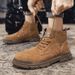 New Leather Spring Men's Shoes High-top Men's Heightening Tooling Martin Boots_vogvips.com