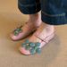 Lan Cabinet Version ~ New Color-Block Floral One-Strap Buckle Closed-Toe Shoes For Women With Hidden Heel Soft Leather_vogvips.com