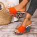 Cross-border Plus-size Wedge Women, 2025 Summer New Style, European And American Floral Design, Comfortable For The_vogvips.com