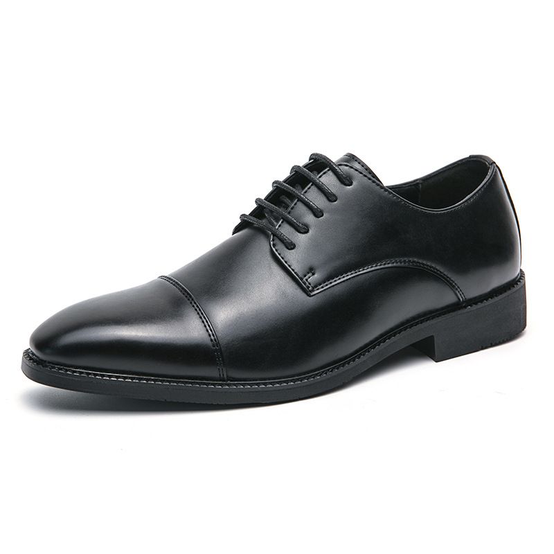 Cross-Border Plus Size Pointed Toe European And American Business Formal Leather Fashion Derby Wedding Men's Three-Toe_vogvips.com
