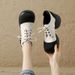 Sponge Cake Women's Round Toe Lace Up Soft Soled Single Shoes, 2025 New Autumn Color Blocked British Style Commuting_vogvips.com