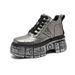 Heavy Metal Dark Rock Locomotive Boots Old Rivets Heightened Thick-soled Boots Thick-soled Heightened Cyberpunk Short Boots_vogvips.com