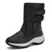 Plus Women's 2025 Winter Outdoor Leather And Fur Integrated Snow Boots 41 Cotton Shoes Women Size 42_vogvips.com