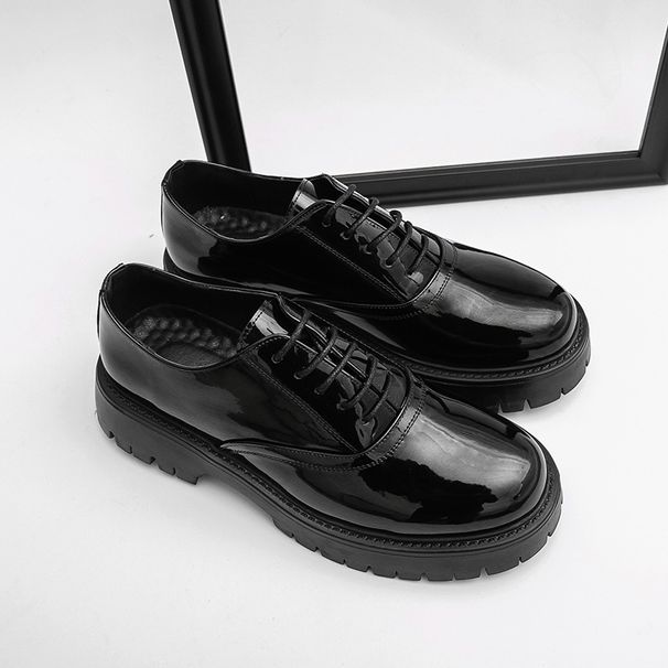 TerraStride Summer Men's Leather British Style Business Formal Casual Trendy Thick Sole Height Increasing Slip-On Wedding Shoes_vogvips.com