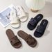 Summer New Women's Slippers Indoor Non-Slip Outdoor Fashion Versatile One-Strap Woven Trendy Beach Sandals_vogvips.com
