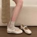 Bowknot Lace-Trimmed Mary Jane For Women 2026 Summer New Versatile Height-Increasing Ballet-Style Small Leather Shoes_vogvips.com