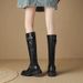 Women's Retro Chunky Heel Knee High Boots Soft PU Leather Riding Boots With Side Zipper For Fall Winter Spring Slimming High Boots Riding Boots_vogvips.com