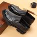 Black Men's Leather Shoes Thick Bottom Height Increasing Style Daily Business Office Outdoor Fashion Party Youth Shoes_vogvips.com