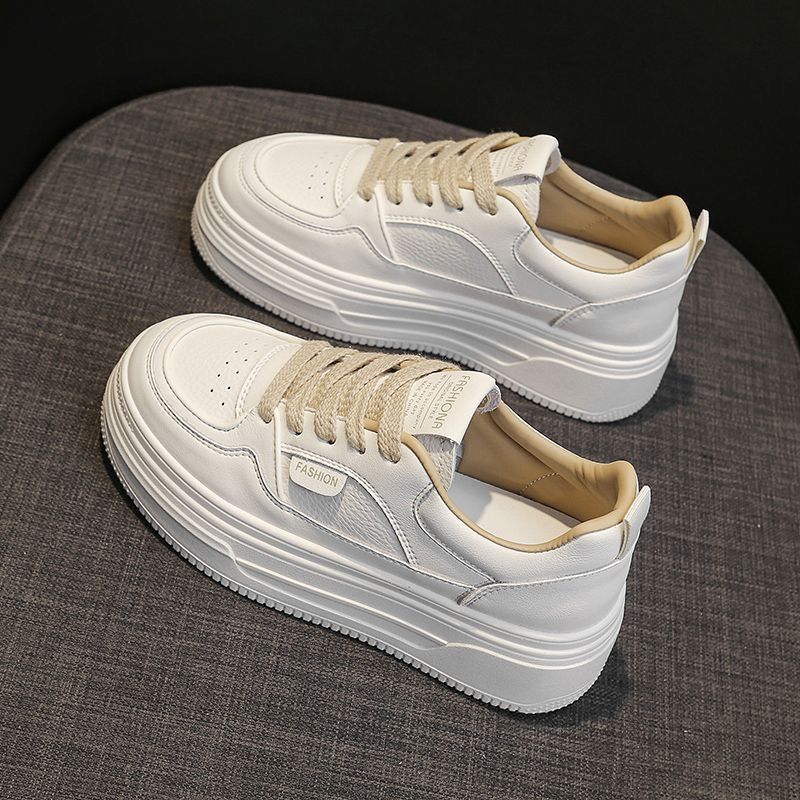 2026 Spring New White Sneakers, Thick-Soled, Breathable, Versatile, Lightweight, Casual, Height-Increasing, Thin Sports_vogvips.com