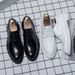 Euro Step Men's 2025 Spring New Korean Style Brogue Casual Trendy British Wedding White Leather Shoes For Men_vogvips.com
