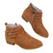 New Plus Size Women's Stylish Square Heel With Fashionable Belt Buckle Decoration Pointed Fashion Boots_vogvips.com