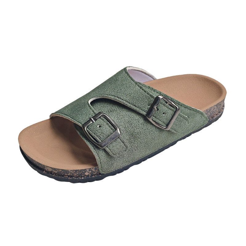 2025 Summer Women's Fashion One-Strap Women's Outdoor Flat Comfortable Suede For Beach_vogvips.com