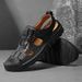 Sandals Trendy Outdoor Sports Genuine Leather Closed Toe Business Casual 2024 New Summer Breathable Men's Beach Shoes_vogvips.com
