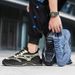 Men’s Lightweight Breathable Mesh Loafers With Color-blocked Design Flat Sole Non-slip PVC Outsole For Spring Summer Autumn Casual Wear_vogvips.com
