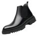European Warm Series Winter Cotton Martin Mid-Top British Style Slip-On Short Thick Sole Korean Version Trendy Motorcycle Leather Boots Men_vogvips.com