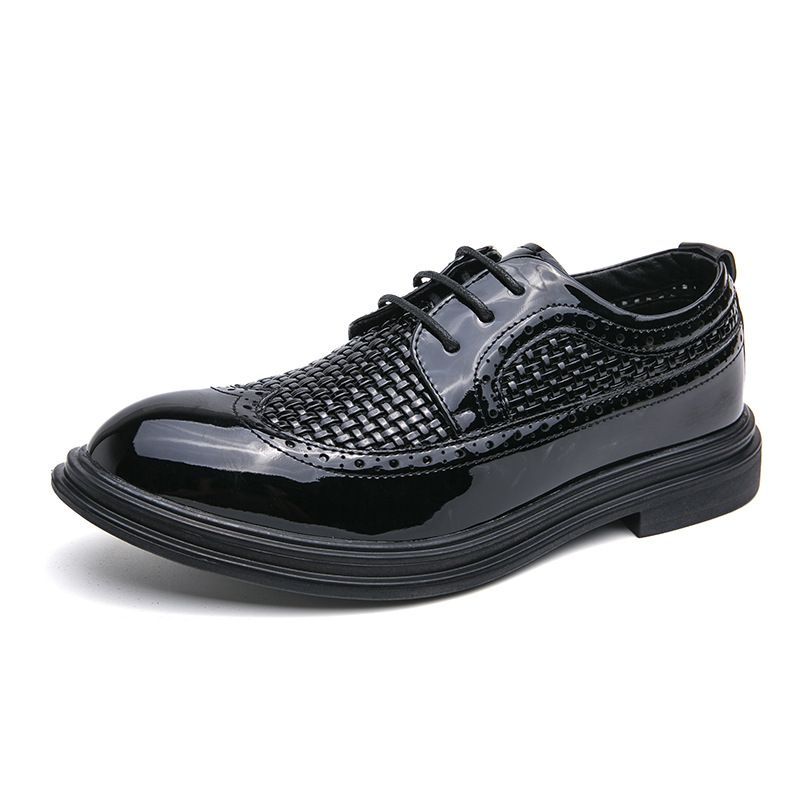 Cross-Border Large Size Casual British Men's Business Formal Trendy Summer Hollow Breathable Korean Style Leather Shoes_vogvips.com