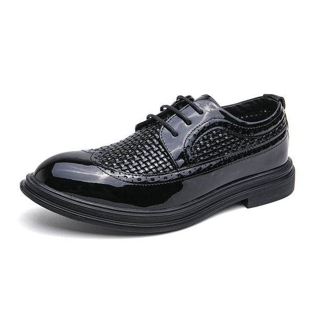 Cross-Border Large Size Casual British Men's Business Formal Trendy Summer Hollow Breathable Korean Style Leather Shoes_vogvips.com