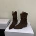 Chunky Heel French Pointed Toe Western Cowboy Short Boots For Women 2025 Autumn Winter New Style_vogvips.com