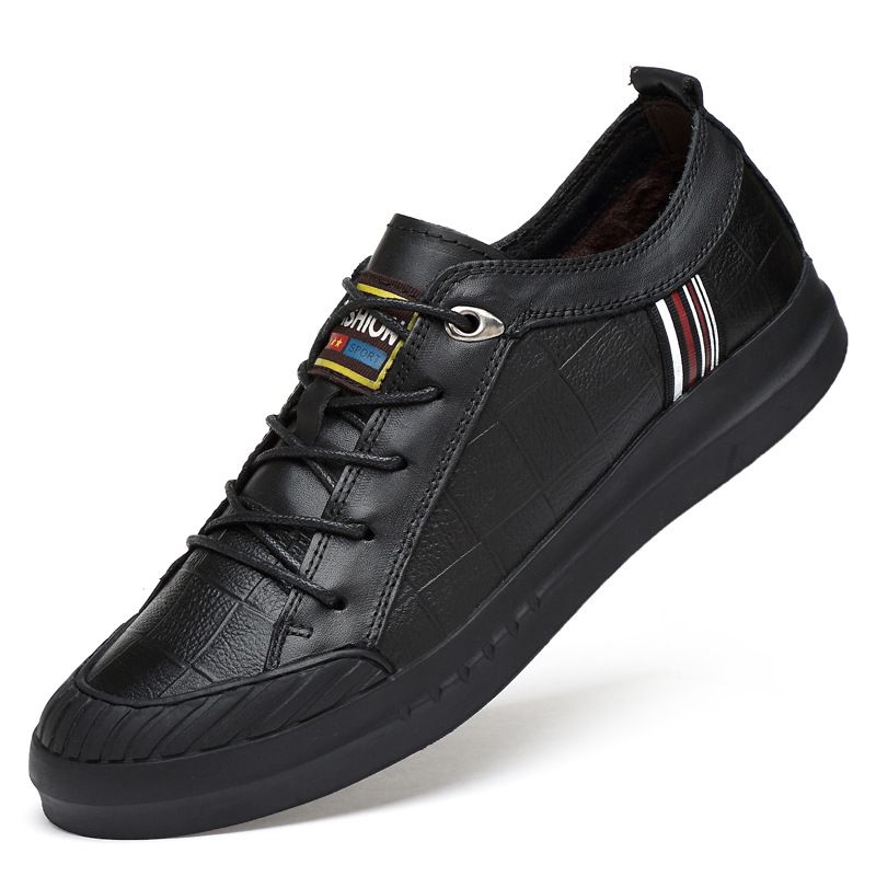 Single Shoes Embossed Checkered Cotton Thermal Shoes Large Size Sports And Leisure Board Men's Shoes_vogvips.com