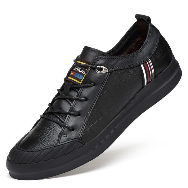 Single Shoes Embossed Checkered Cotton Thermal Shoes Large Size Sports And Leisure Board Men's Shoes_vogvips.com