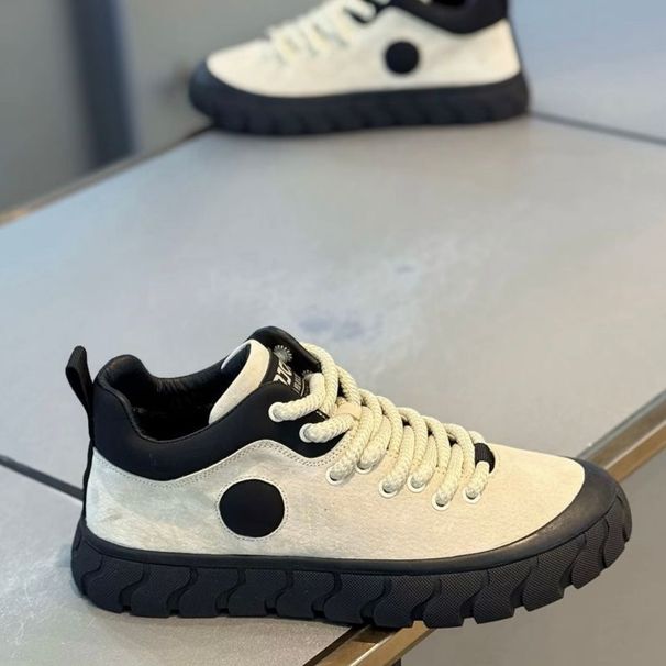 Men's 2025 Autumn And Winter Fashion Versatile Thick-soled Low-top Sneakers Suede Single-layer Cotton Lace-up Casual_vogvips.com