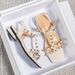 Warren Summer New Fashion Super Mid-heel Rivets Word Low-heeled Sandals Women's Large Size Shoes 41-43 Foreign Trade Sources_vogvips.com