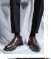 Men's Brogue Leather With Embossed Patterns, British Style, Trendy And High-end, Korean Version Suit Shoes,_vogvips.com