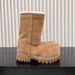 2024 New Women's Big Toe Snow Mid-Calf With Fleece Lining Thickened Non-Slip Furry Cotton Shoes Lamb Wool Warm Boots_vogvips.com